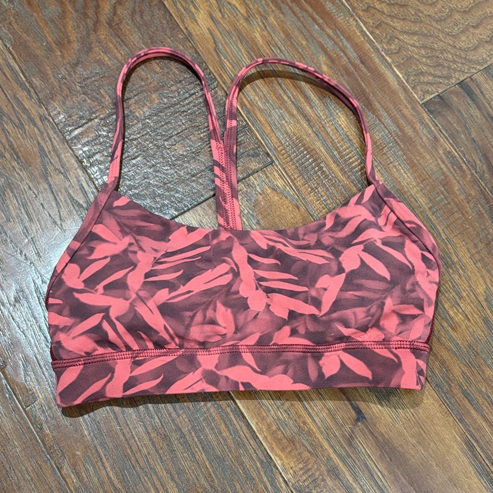 lululemon athletica Pink Leaf Print Sports Bra